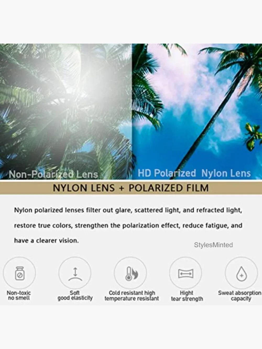TR90 Rimless Sports Sunglasses for Running Fishing Driving